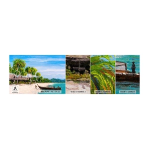 Prøve Fototapet Premium Sand - En eksotisk drøm - Strand, Eksotisme, Palmer - 100x30 cm