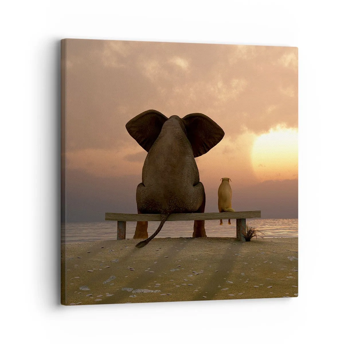 Lærredstryk - Billede på lærred - Det er godt at være stille sammen - 30x30 cm