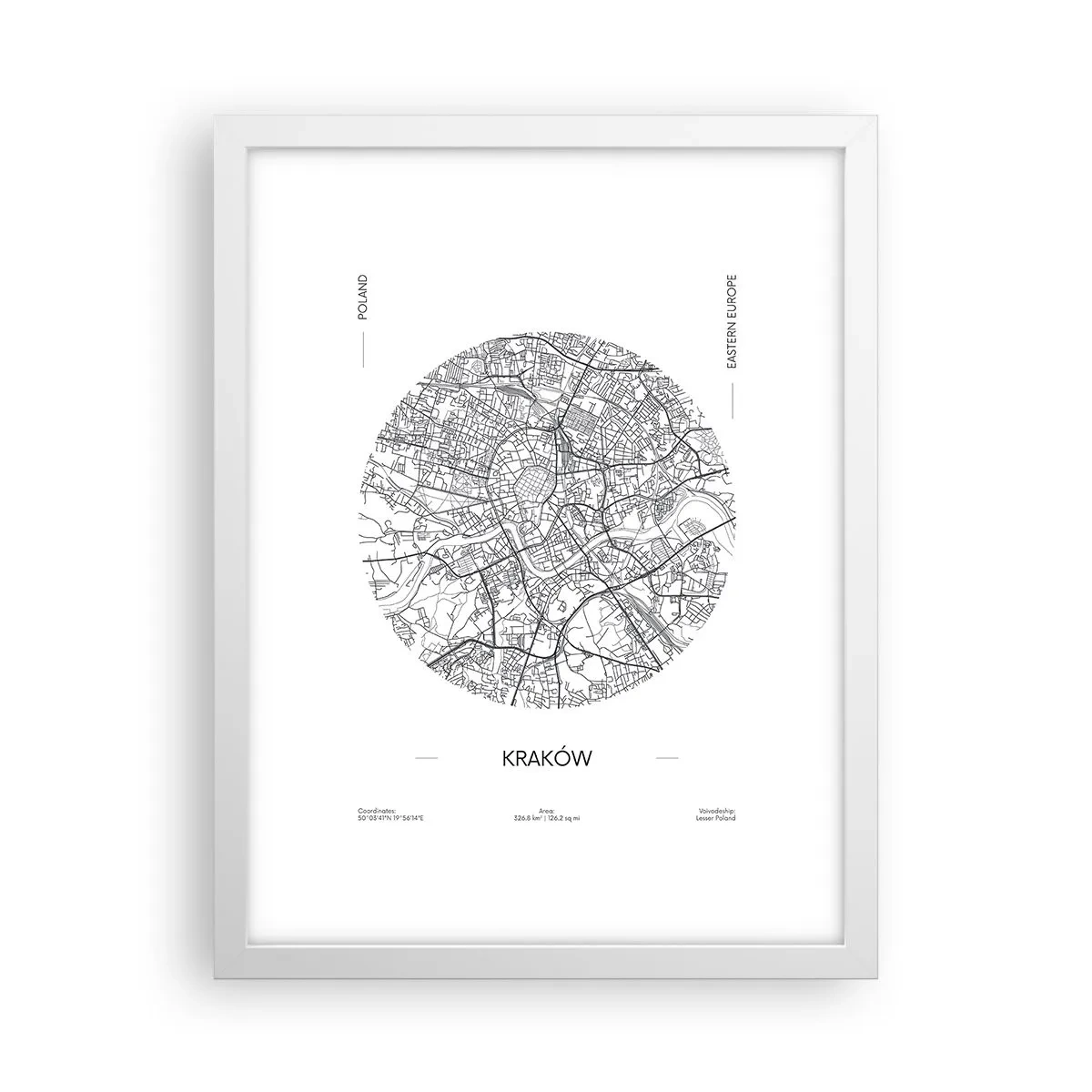 Plakat i hvid ramme - Krakows anatomi - 30x40 cm