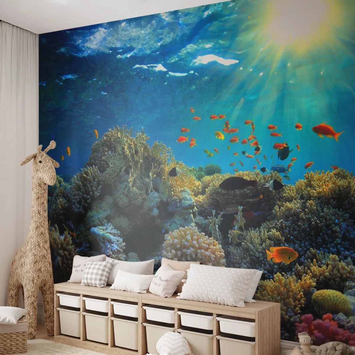 Fototapet Selvklæbende Deluxe Sticker - Undervandsskatte - koralrev, Ocean, Maritime - 100x70 cm