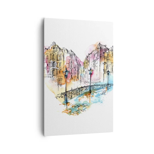 Lærredstryk - Billede på lærred - Byens hjerte - 80x120 cm
