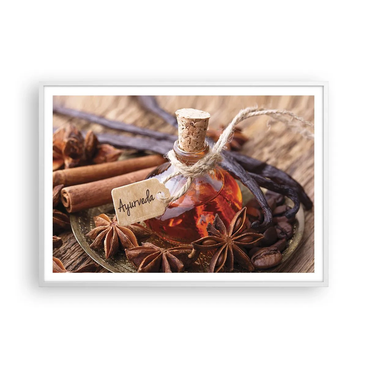 Plakat i hvid ramme - På vej mod enhed af krop og ånd - 100x70 cm