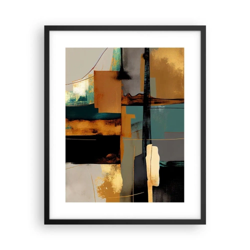 Plakat i sort ramme - Abstraktion - lys og skygge - 40x50 cm
