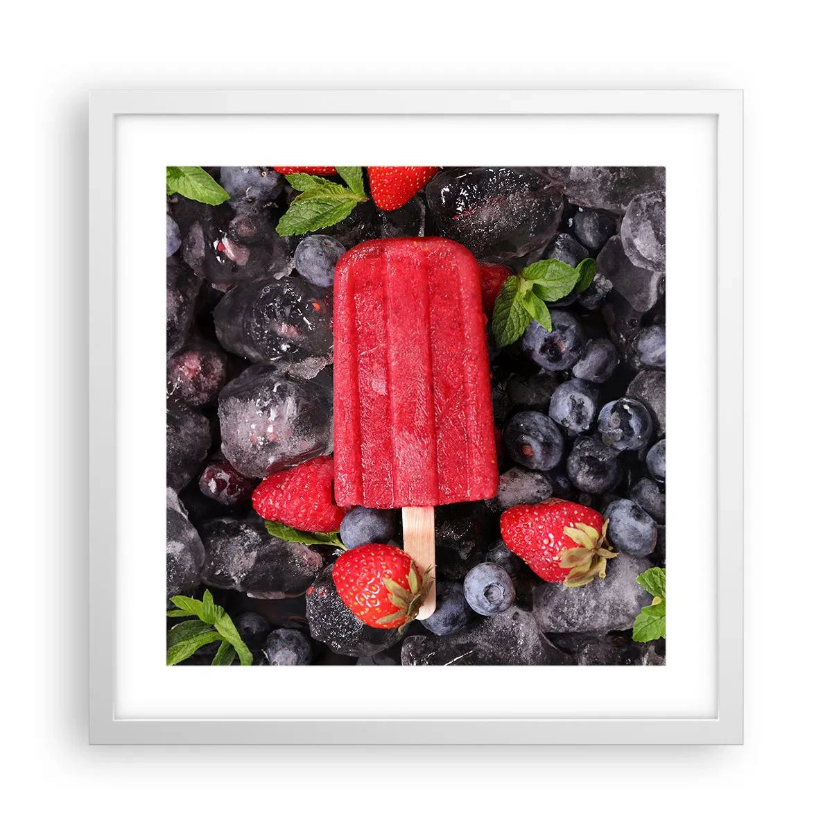 Plakat i hvid ramme - En smag af varm sommer - 40x40 cm