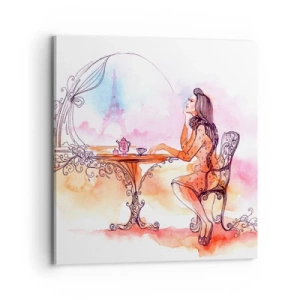 Lærredstryk - Billede på lærred - Parisisk elegance - 70x70 cm