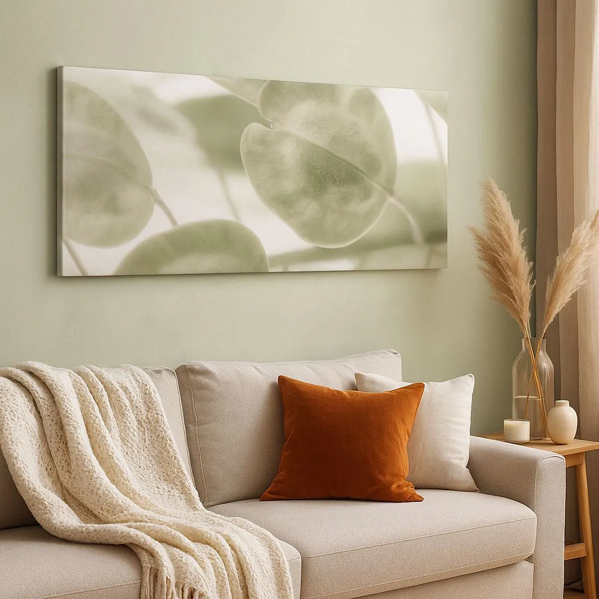 Lærredstryk - Billede på lærred - I begyndelsen var der blade... - 100x40 cm