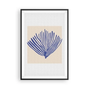 Plakat i sort ramme - Blå vifte - 61x91 cm
