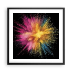 Plakat i sort ramme - Farvernes fødsel  - 50x50 cm