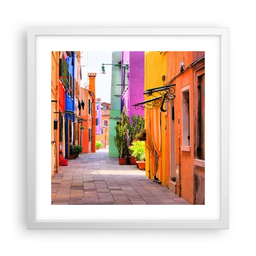 Plakat i hvid ramme - Regnbue gyde - 40x40 cm