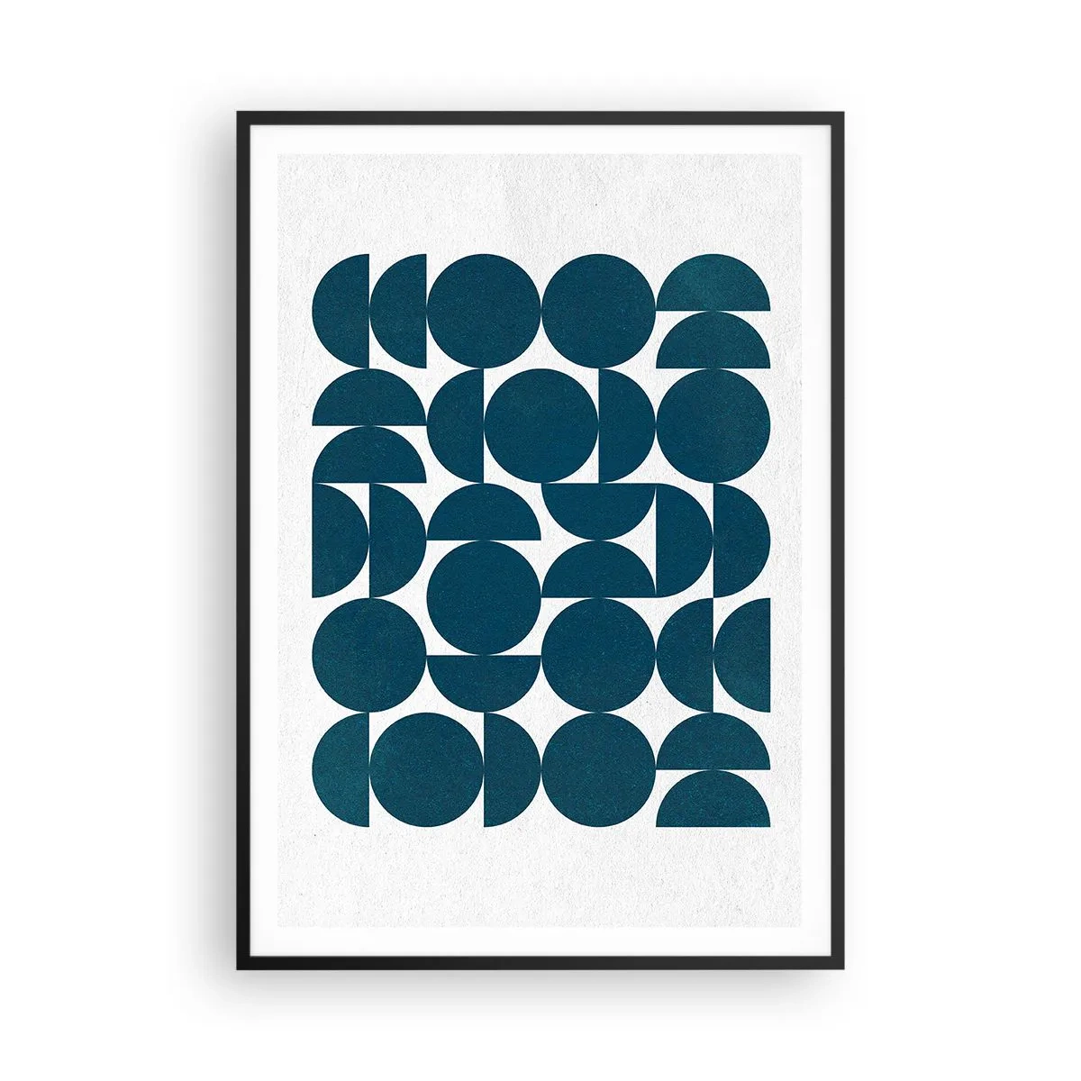 Plakat i sort ramme - Cirkler og halvcirkler - 70x100 cm