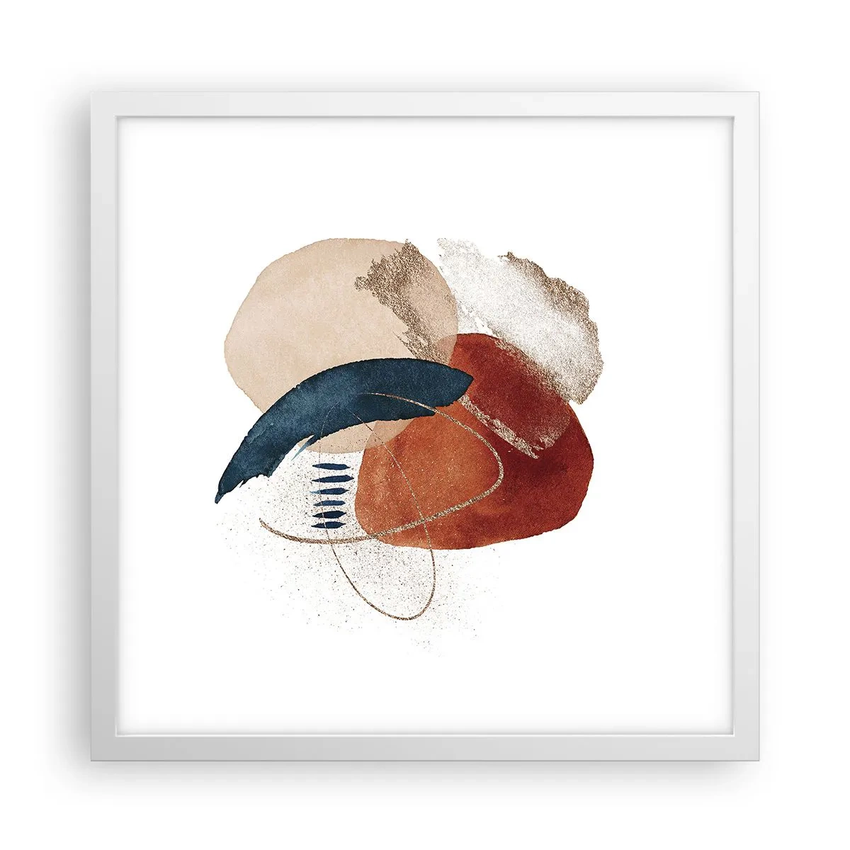 Plakat i hvid ramme - Oval sammensætning - 40x40 cm