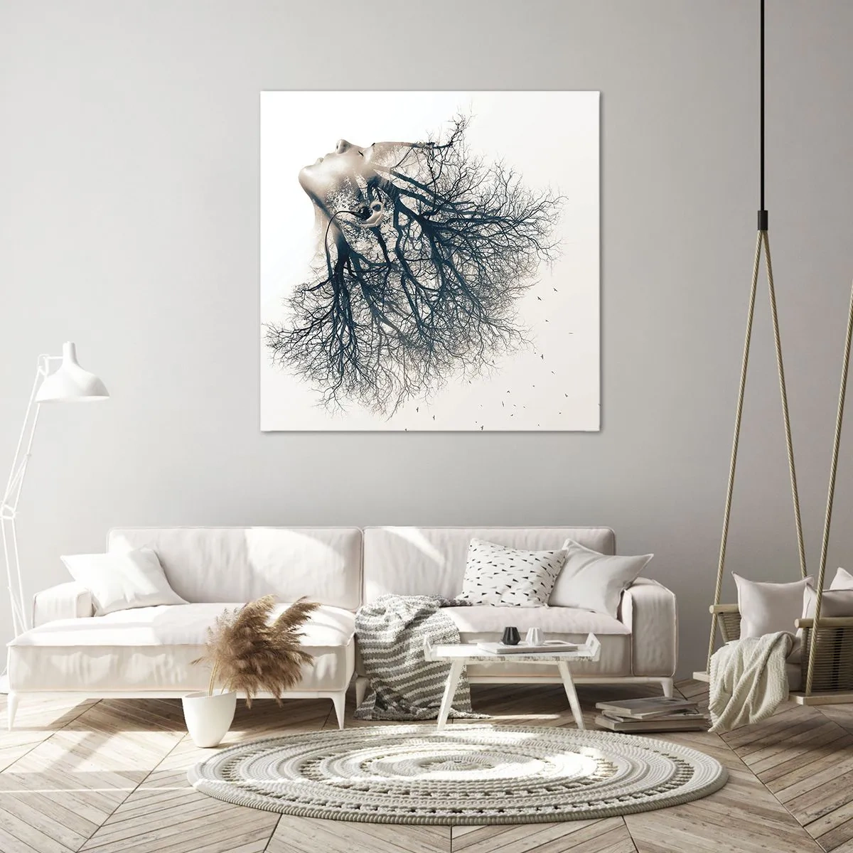 Lærredstryk - Billede på lærred - Lyttede til træets hvisken - 70x70 cm
