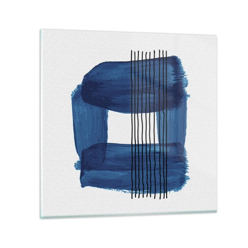Billede på glas - Blå-sort sammensætning - 30x30 cm