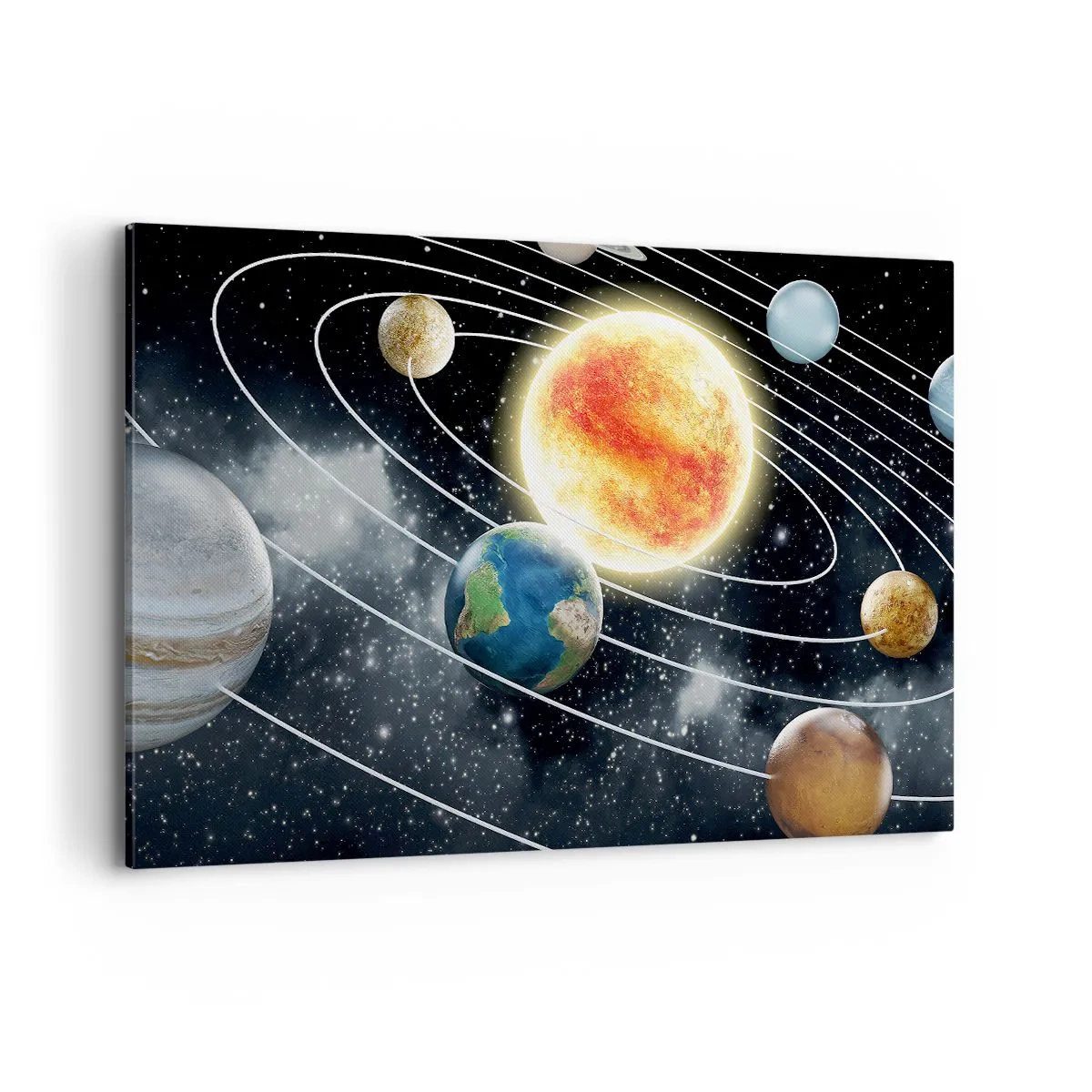 Lærredstryk - Billede på lærred - Kosmisk dans - 120x80 cm