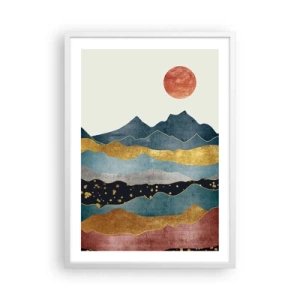 Plakat i hvid ramme - Et tværsnit af verden - 50x70 cm