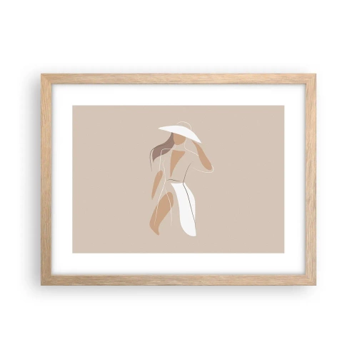 Plakat i ramme af lyst egetræ - Mode er sjovt - 40x30 cm