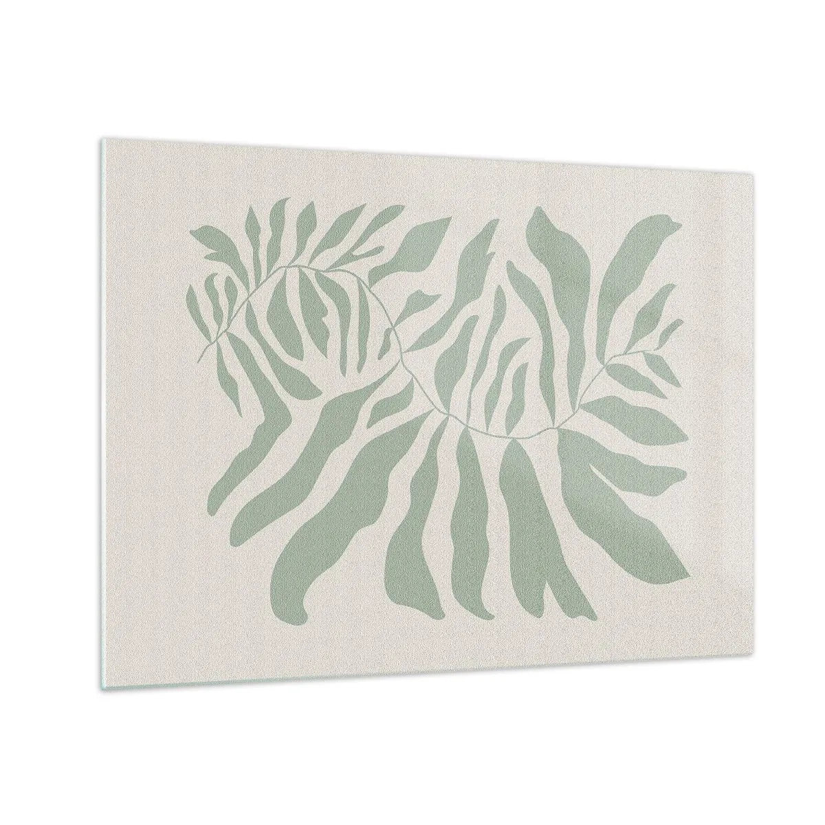 Billede på glas - Smaragdgrøn gren - 70x50 cm