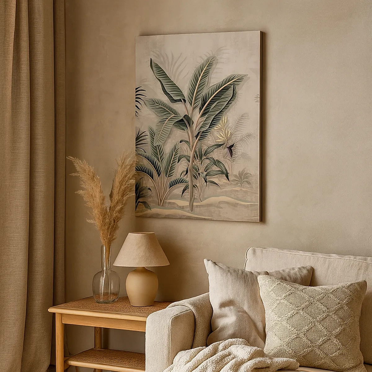 Lærredstryk - Billede på lærred - Gravering i kolonistil - 50x70 cm