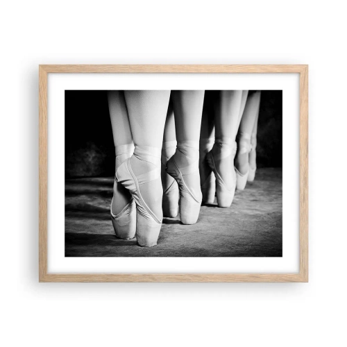 Plakat i ramme af lyst egetræ - Sammen, let - 50x40 cm