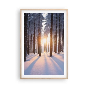 Plakat i ramme af lyst egetræ - Klart i sort og hvidt - 61x91 cm