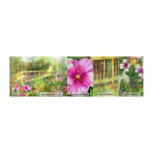 Prøve Fototapet Premium Sand - Bro af forårets suk - Landskab, Blomster, Have - 100x30 cm