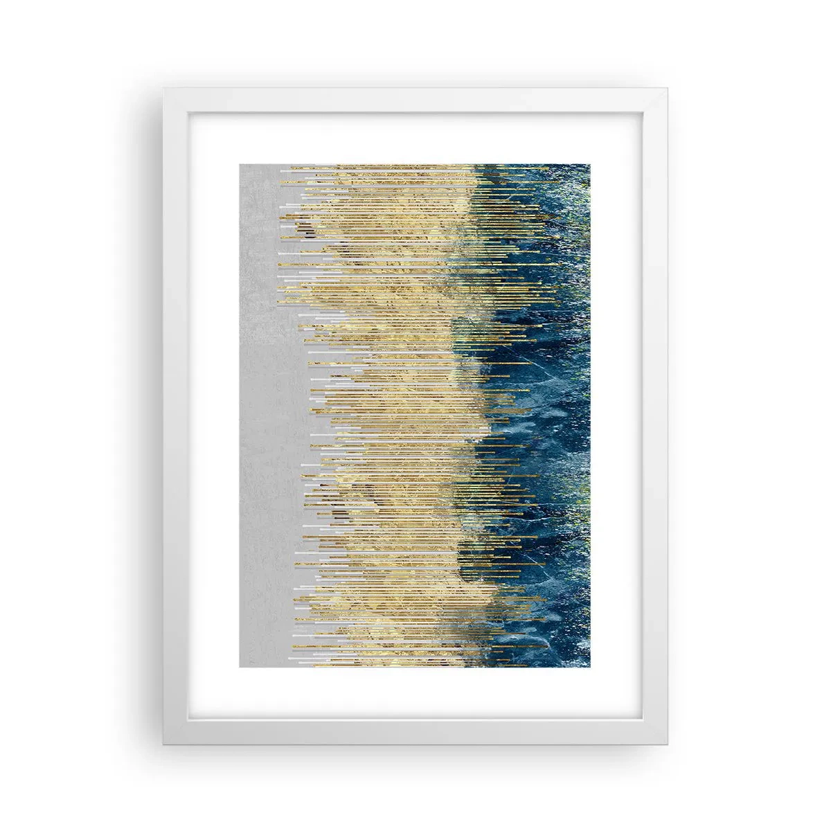 Plakat i hvid ramme - Forgyldt grænse - 30x40 cm