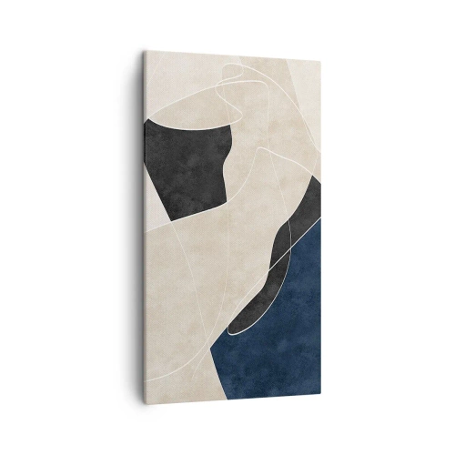 Lærredstryk - Billede på lærred - Abstrakt komposition - kontrast af farver - 45x80 cm