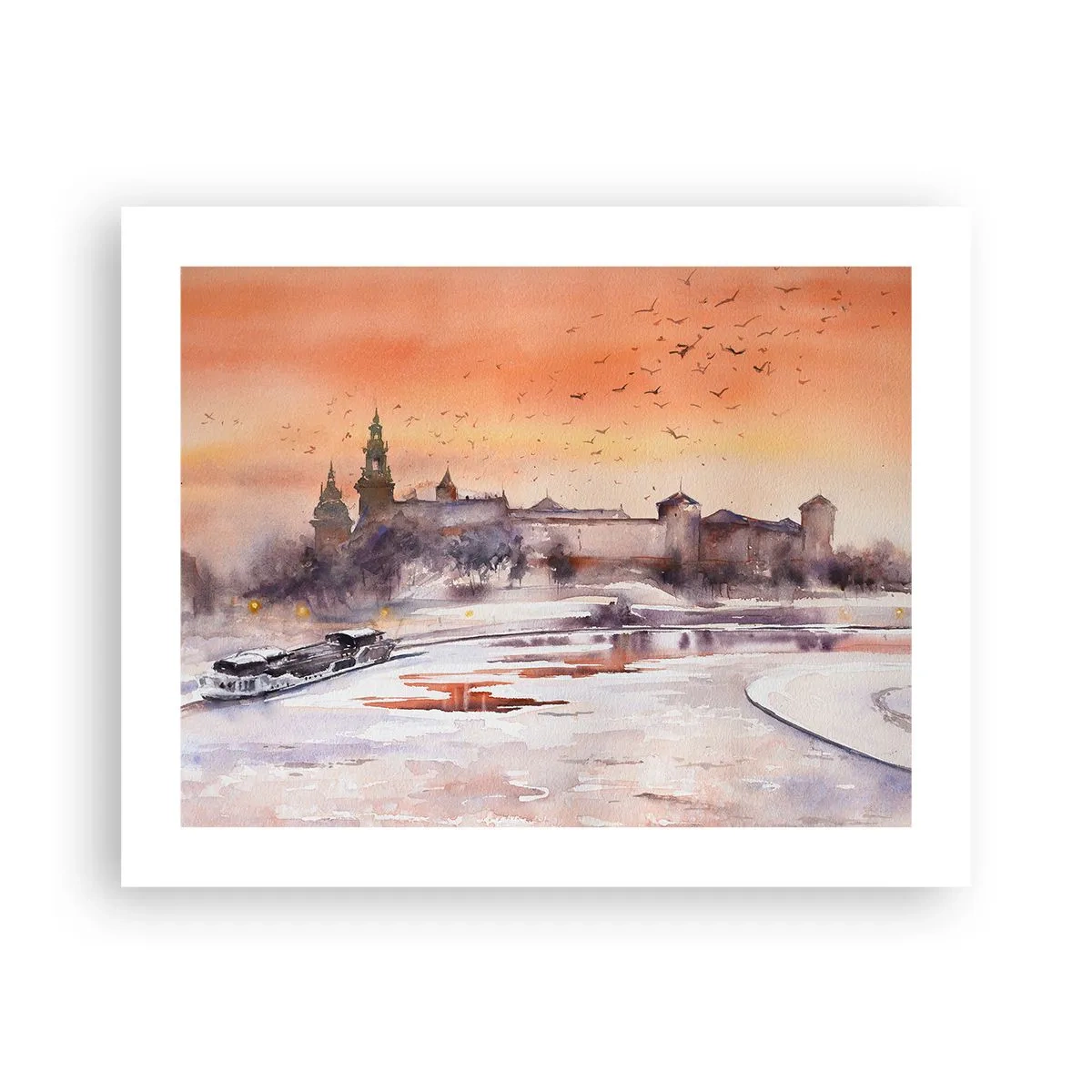 Plakat - Kongelig solnedgang - 50x40 cm