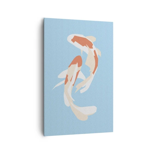 Lærredstryk - Billede på lærred - Spontan synkroniseret svømning - 80x120 cm