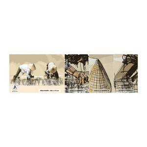 Prøve Fototapet Premium Sand - God høst - Asien, Risplantage, Rismark - 100x30 cm