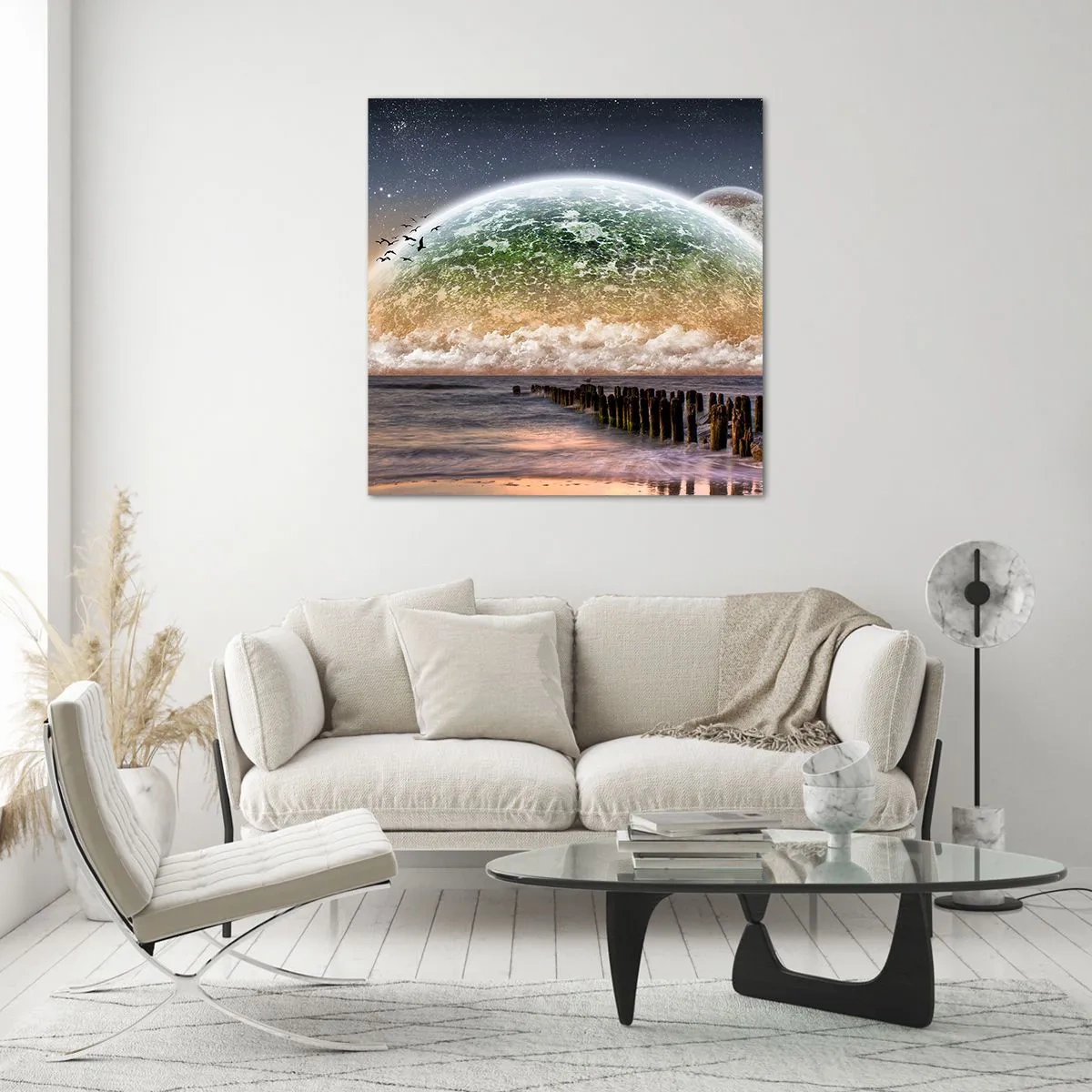 Billede på glas - Og verden kom op af vandet - 30x30 cm