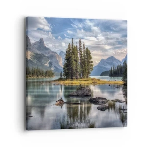 Lærredstryk - Billede på lærred - Over store og klare vande… - 40x40 cm