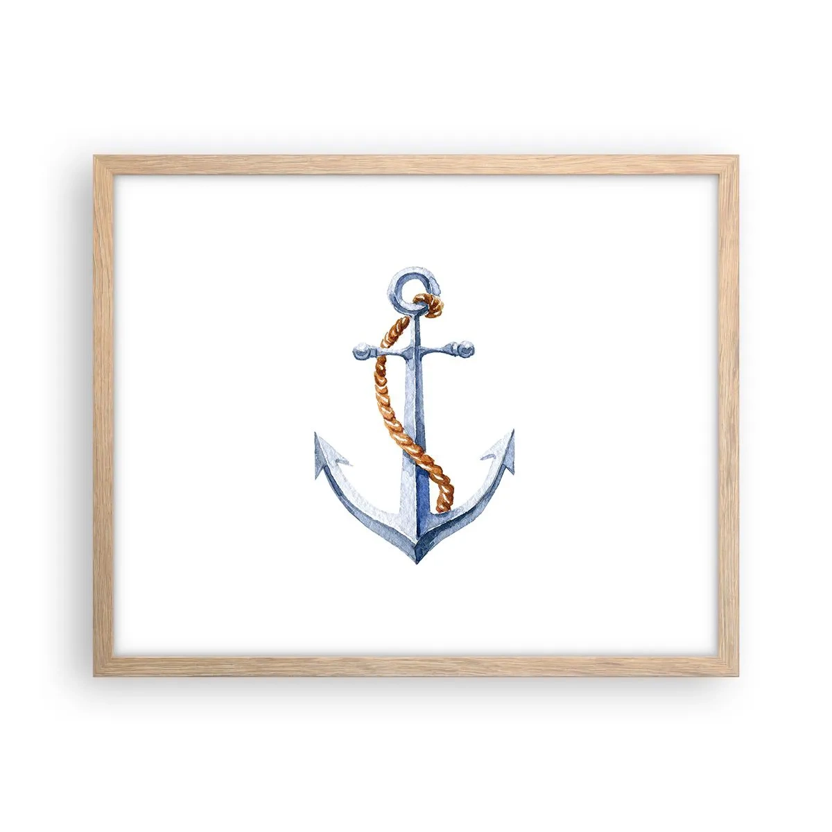 Plakat i ramme af lyst egetræ - Ahoj eventyr! - 50x40 cm