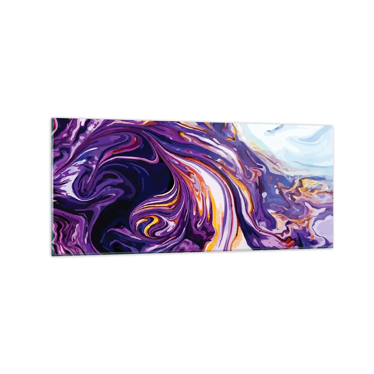 Billede på glas - Rummets bøjning i lilla - 120x50 cm