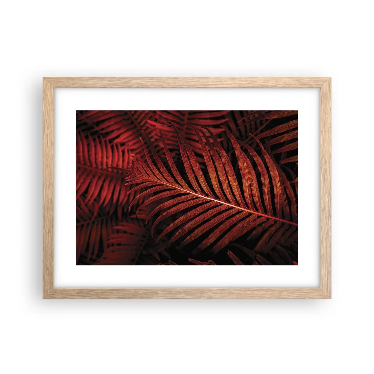 Plakat i ramme af lyst egetræ - Livets varme - 40x30 cm