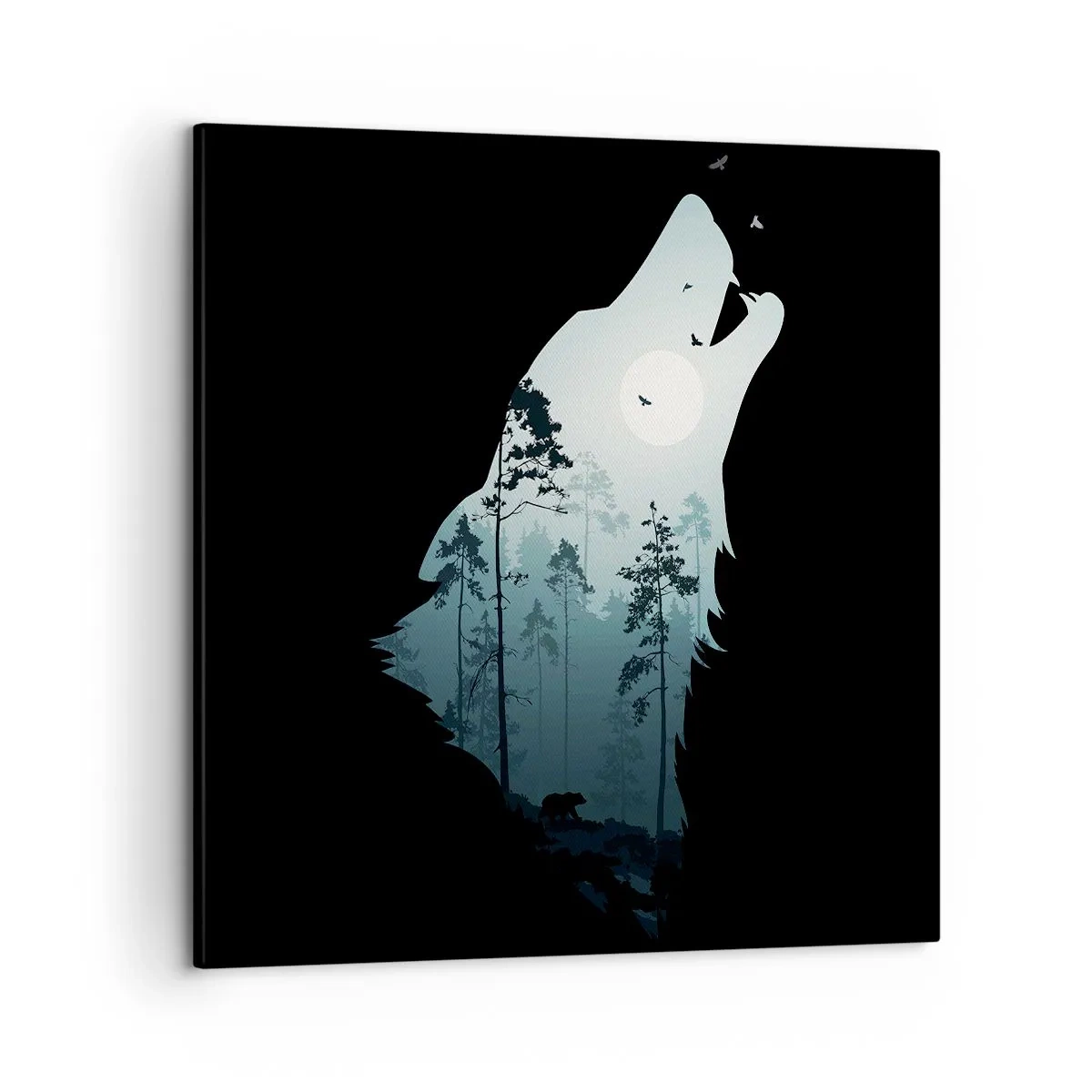 Lærredstryk - Billede på lærred - Skovnattens stemme - 50x50 cm