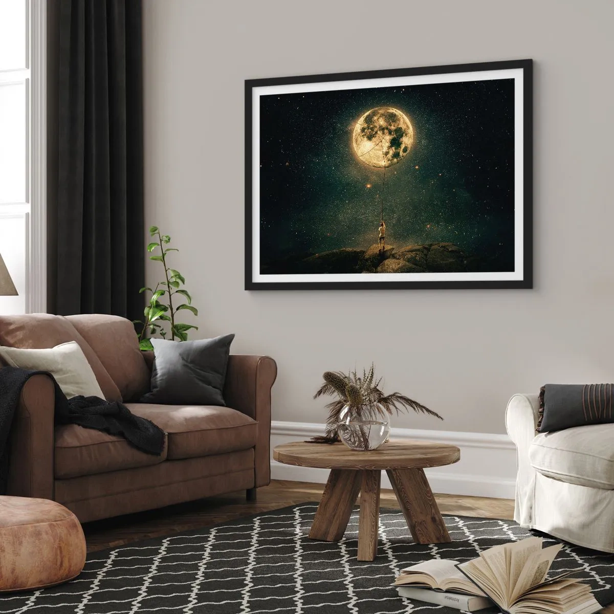 Plakat i sort ramme - En, der stjal månen - 70x50 cm
