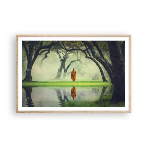 Plakat i ramme af lyst egetræ - På vej mod oplysning - 91x61 cm