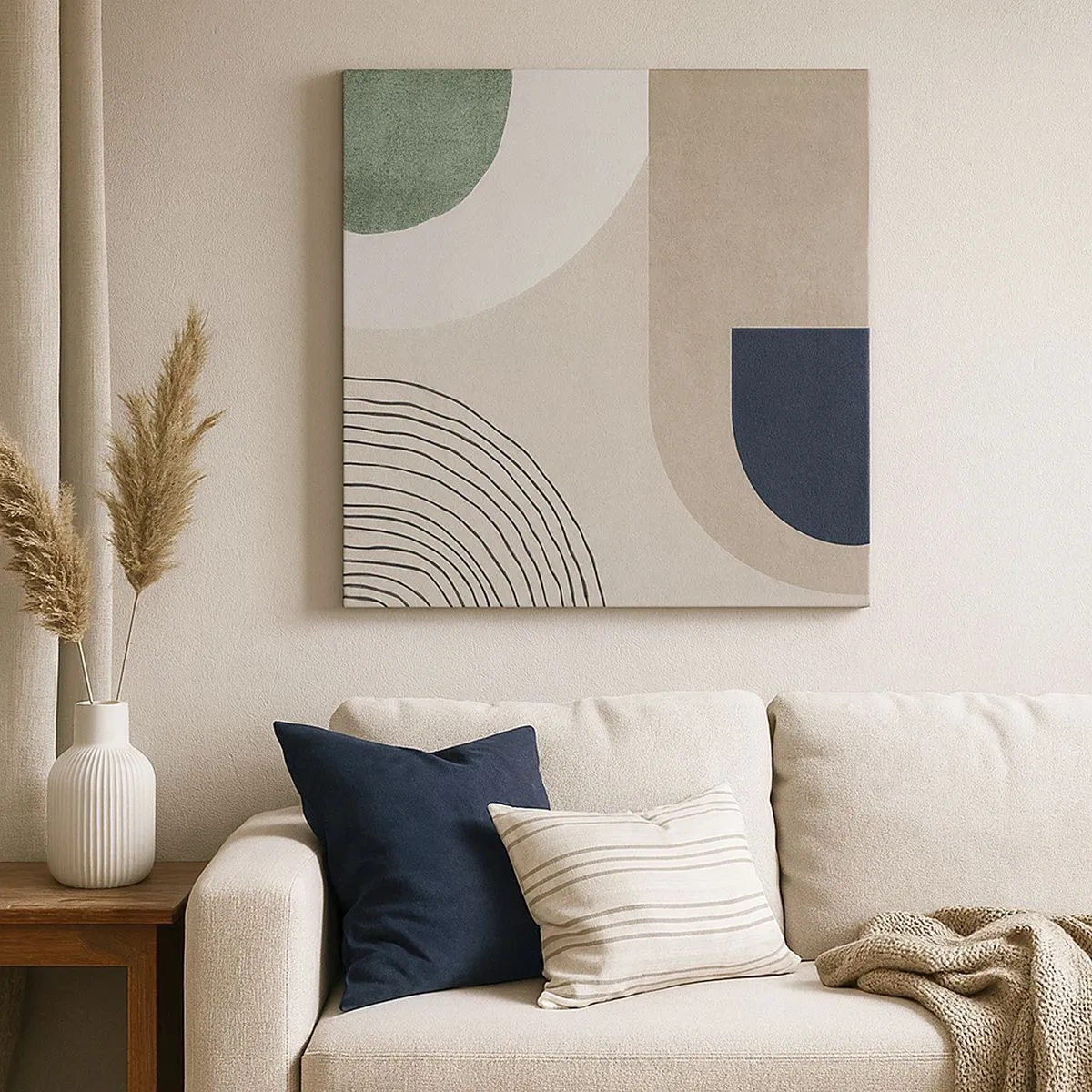 Lærredstryk - Billede på lærred - Blidheden i en oval - 30x30 cm