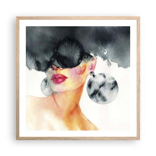 Plakat i ramme af lyst egetræ - Hemmeligheden bag elegance - 60x60 cm