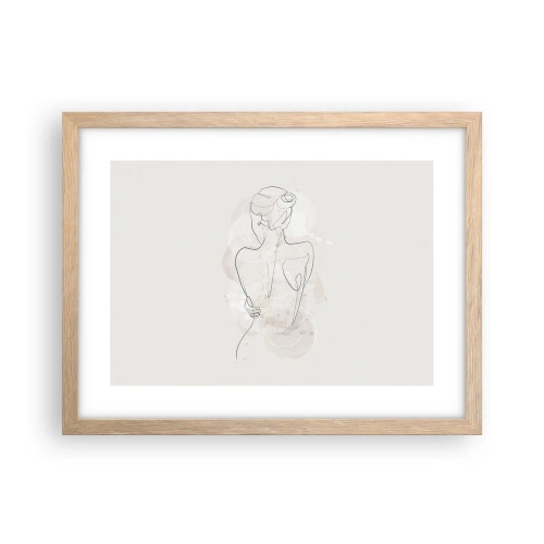 Plakat i ramme af lyst egetræ - Som et følsomt instrument - 40x30 cm