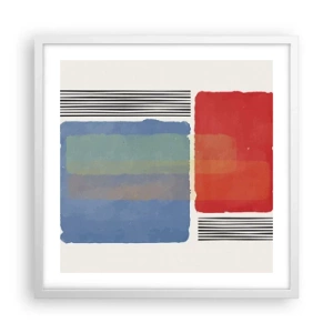 Plakat i hvid ramme - Geometriens ånd og bogstav - 50x50 cm