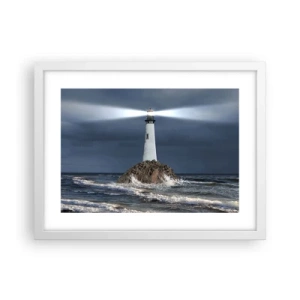 Plakat i hvid ramme - Her...her...her! - 40x30 cm