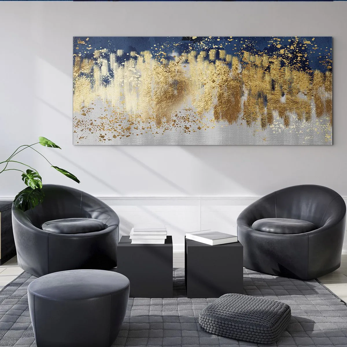 Billede på glas - Moderne komposition med gnist - 100x40 cm