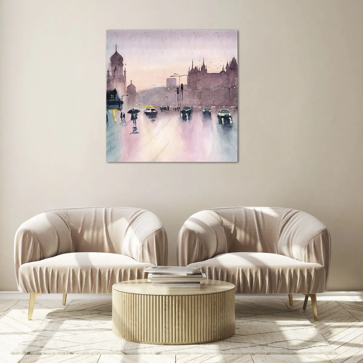 Billede på glas - I en regnfuld tåge - 40x40 cm