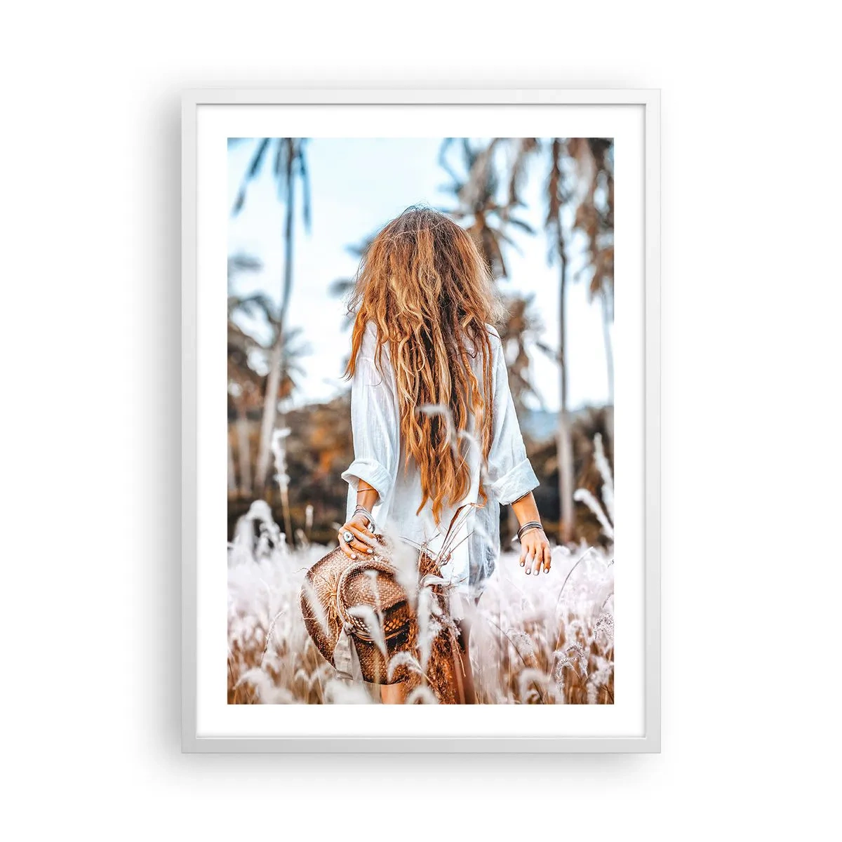 Plakat i hvid ramme - Født af græsdun - 50x70 cm