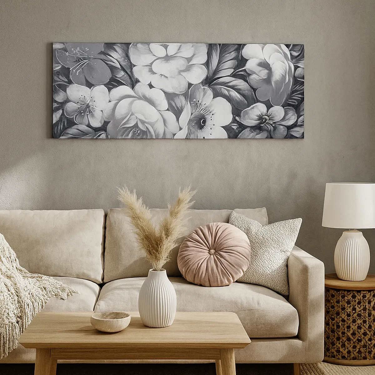 Lærredstryk - Billede på lærred - Smuk selv i grå farve - 30x30 cm