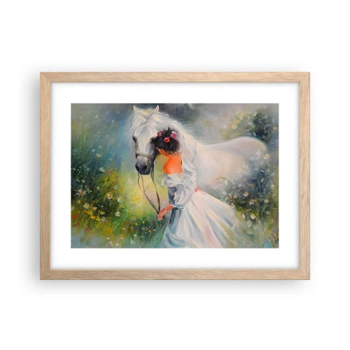 Plakat i ramme af lyst egetræ - Som fra en smuk drøm - 40x30 cm