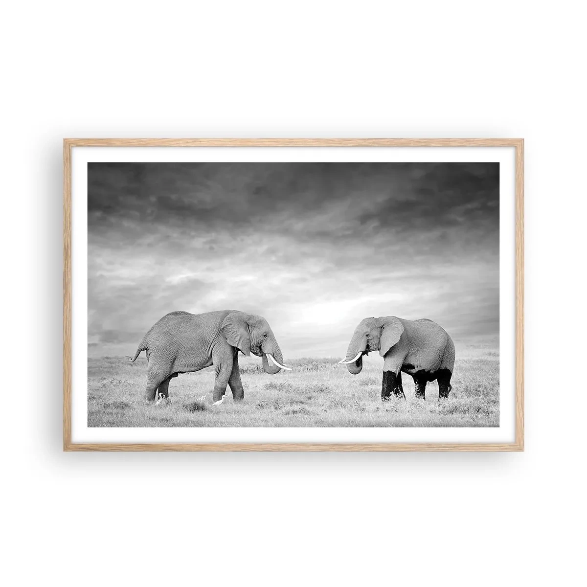 Plakat i ramme af lyst egetræ - Gråt er smukt - 91x61 cm