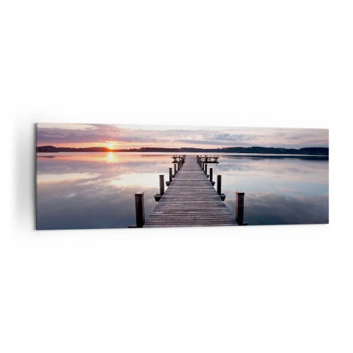 Lærredstryk - Billede på lærred - Den tavse grænse mellem dag og nat - 160x50 cm